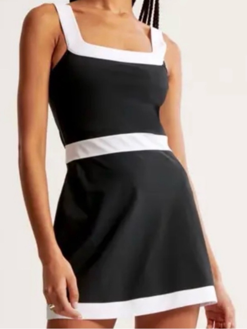 Abercrombie & Fitch Black Mini Dress with White Trim
